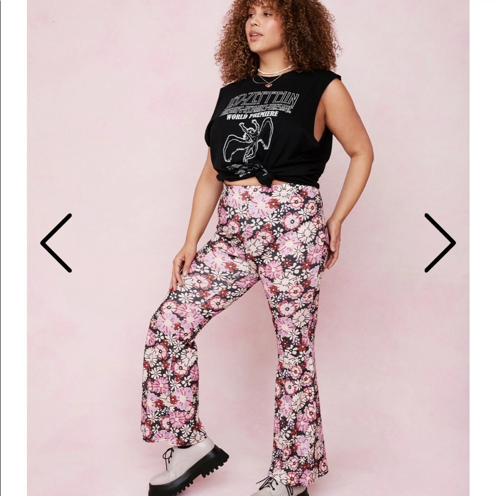 Nasty Gal Floral flare pants